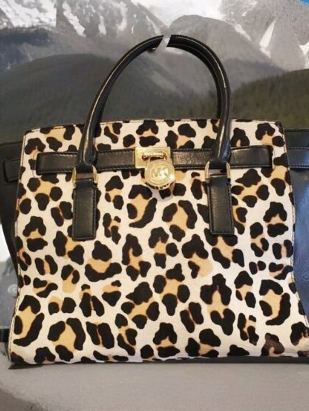 Michael Kors Leopard Print Calf Hair Traveler Bag 30F4MHXS3H